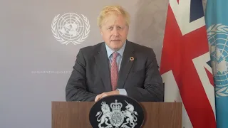 Prime Minister Boris Johnson addresses the UN General Assembly