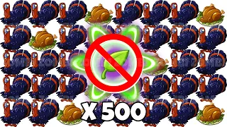 PvZ 2 Plants No Plant Food VS 500 Zombie Turkey - Who Will Win?
