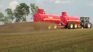 Challenger Tractor Spreading Manure on Wheat Stubble