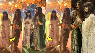 Aishwarya Rai's daughter Aaradhya walking Abnormally due to her Leg problem at Ambani's Wedding