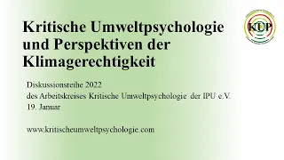 Kritische Umweltpsychologie & Perspektiven der Klimagerechtigkeit