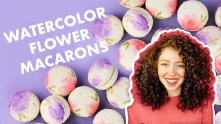 Decorating Macarons | Watercolor Flowers (How To)