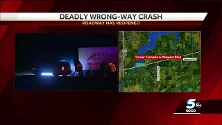 Person dies after wrong-way crash on Turner Turnpike