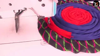 How To Make Door Mat With Old saree|| Doormat Making Idea From Old Saree &West Clothes||