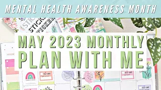 May 2023 Monthly Plan With Me -Mental Health Awareness Month - Happy Planner Mood Tracker, Self Care