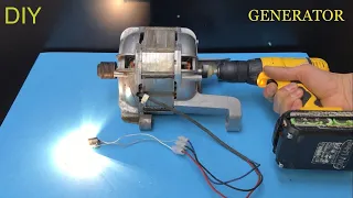 ELECTRICITY GENERATION AND BATTERY CHARGING WITH WASHING MACHINE MOTOR