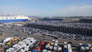 Port Of Bremerhaven Loading on Car Carrier.