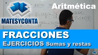 Ejercicios de suma y resta de Fracciones resueltos