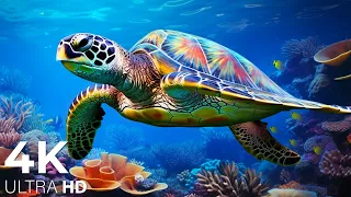 Aquarium 4K VIDEO ULTRA HD 🐠 Sea Animals With Relaxing Music - Rare & Colorful Sea Life Video