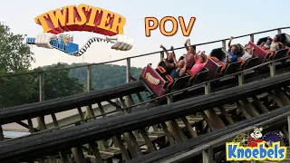 Twister POV (2020), Knoebels Wooden Roller Coaster, Front Row + Back Row | Non-Copyright