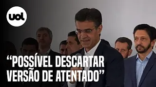 Governador de São Paulo, Rodrigo Garcia, diz que descarta versão de atentado contra Tarcísio