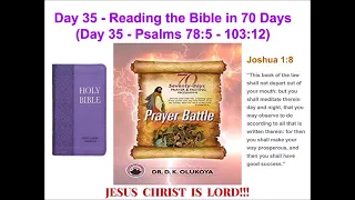Day 35 Reading the Bible in 70 Days 70 Seventy Days Prayer and Fasting Programme 2021 Edition