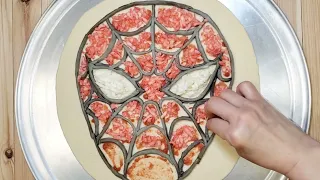 How to make Za step-by-step "Amazing Spiderman Pizza! Edible Heroic Delight | Pizza Art"