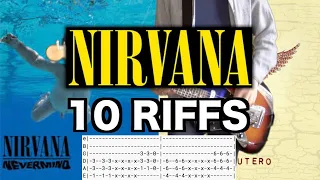 (TAB) Top 10 Nirvana Riffs Guitar Cover with Tabs