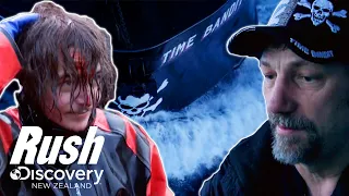 Time Bandit Deckhand Bleeds After Being STRUCK By 100lb Metal Cage Door! | Deadliest Catch