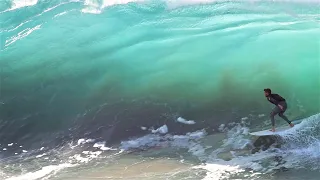 Big Swell Surfing at Boulder Beach, Lennox Head, Australia - 15 July 2020