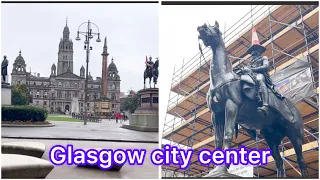 Glasgow city center/walking city tour 4k/scotland uk 2023