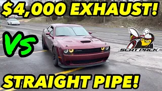 Dodge Challenger Scat Pack 6.4L HEMI V8: $4,000 EXHAUST Vs TRUE DUAL STRAIGHT PIPE!