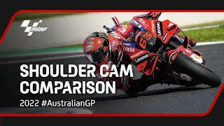 Quartararo vs Bagnaia vs A Espargaro: shoulder cam comparison | 2022 #AustralianGP 🇦🇺