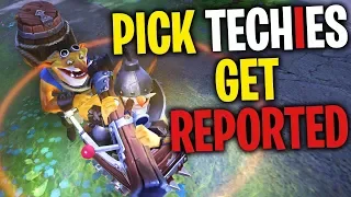 Pick Techies Get Reported - DotA 2 Funny Moments