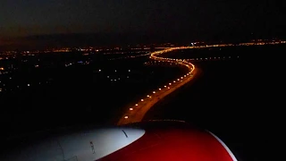 Ночная посадка Боинг 737 в Пулково Night anding Boeing 737 at Pulkovo International Airport