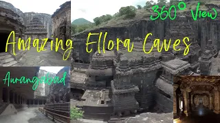 Ellora Caves in 360 5k | Aurangabad | Maharashtra Tourism |  Kailash temple