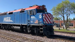 Metra Union Pacific Northwest inbound & outbound trains in Harvard 4/30/2024