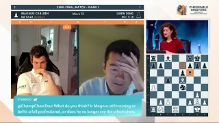 Magnus Carlsen vs Ding Liren Semi Final Match Game 3 CCT Chessable Masters 2022