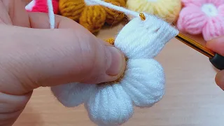 Wow!!! very beautiful balloon leaf easy daisy crochet ~tığ işi balon yapraklı papatya