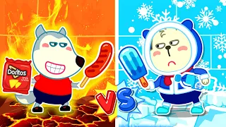 Bearee Family⭐️Wolfoo and Hot vs Cold Food Challenge with Bearee -Good Habits for Kids |Kids Cartoon