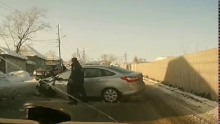 Нетрезвый участковый протаранил встречный автомобиль  ВИДЕО