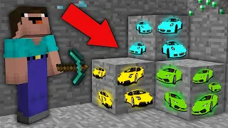 Minecraft NOOB vs PRO: NOOB MINED RAREST SUPER CAR ORE IN THIS MINE! Challenge 100% trolling