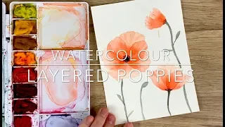 Watercolour Layered Poppies