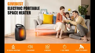GiveBest 2022 Upgraded Digital Space Heater, PTC-905E Black