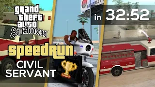 GTA San Andreas Speedrun - Civil Servant in 32:52 (World Record)