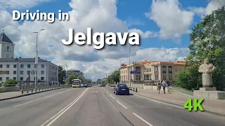 4k. Driving in Jelgava. Driving in Latvia. European city. Latvija. Braukšāna Jelgavā.