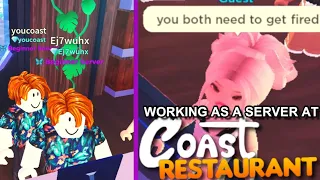 WORKING AS A SERVER AT COAST | The Staff Experience at Coast Restaurant on Roblox