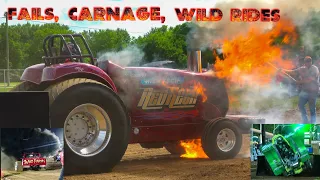 TRUCK/TRACTOR PULL FAILS, CARNAGE, WILD RIDES OF 2020.