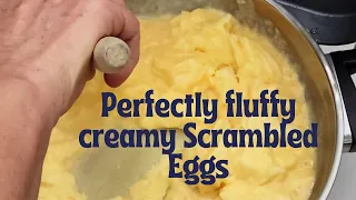 Learn this technique for delicious curds of soft scrambled eggs.  #scrambledeggs #eggs