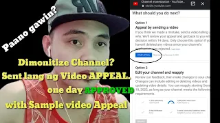 Demonetised Channel sent lang ng video APPEAL 1 day Approved / sample video appeal.