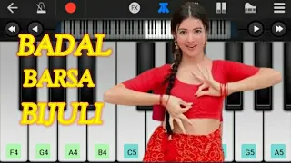 🌧️ Badal Barsa Bijuli Sawan Ka Pani | Viral Girl Mobile Piano Tutorial