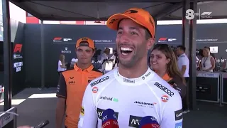 Lando can't wait Ricciardo to end his interview after calling him Stronzo! Ricciardo F1 Farewell