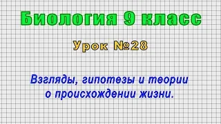 Биология 9 класс (Урок№28 - Взгляды, гипотезы и теории о происхождении жизни.)