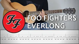 FOO FIGHTERS - EVERLONG (Acoustic) | Guitar Cover Tutorial (FREE TAB)