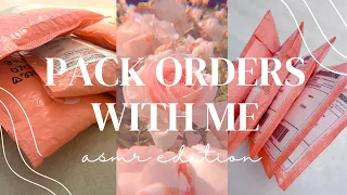 pack orders with me! #asmr edition | asmr preppy small business packing orders!