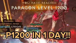 PARAGON 1200 in 1 DAY! (World 1st) [Diablo Immortal]