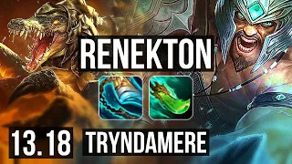 RENEKTON vs TRYNDAMERE (TOP) | Rank 7 Renekton, 6 solo kills, 9/1/1 | EUW Challenger | 13.18