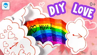 DIY открытка Валентинка своими руками 💝 Поделки из бумаги 💖 самодельные открытки с сюрпризом.