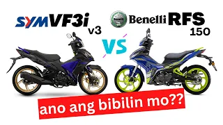 SYM VF3i (v3) vs Benelli RFS 150 | Side by Side Comparison | Quick Specs & Price | 2023 Philippines