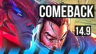 YONE vs YASUO (MID) | Comeback, 50k DMG, 14/4/7, Dominating | KR Diamond | 14.9